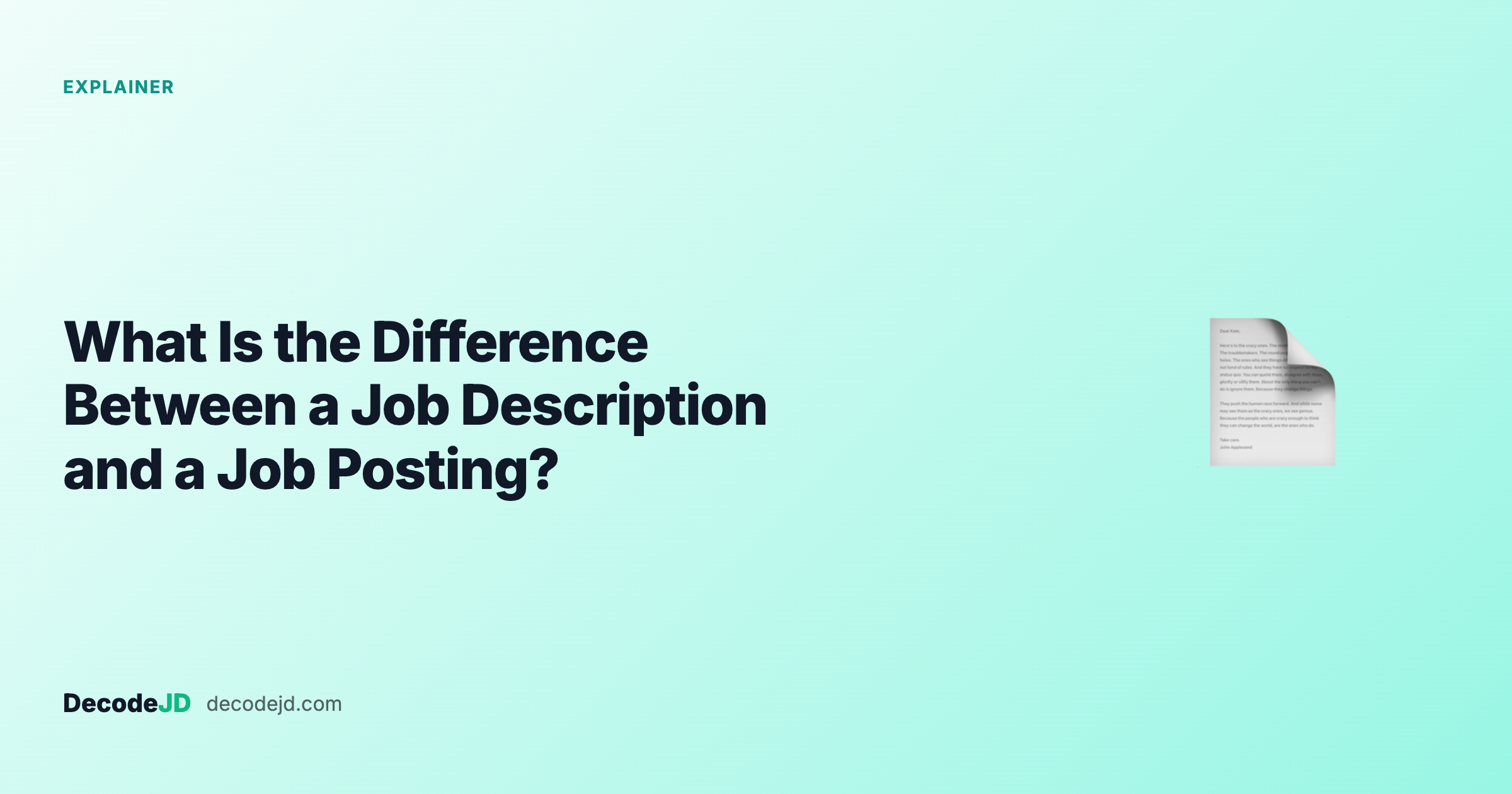What Is the Difference Between a Job Description and a Job Posting?