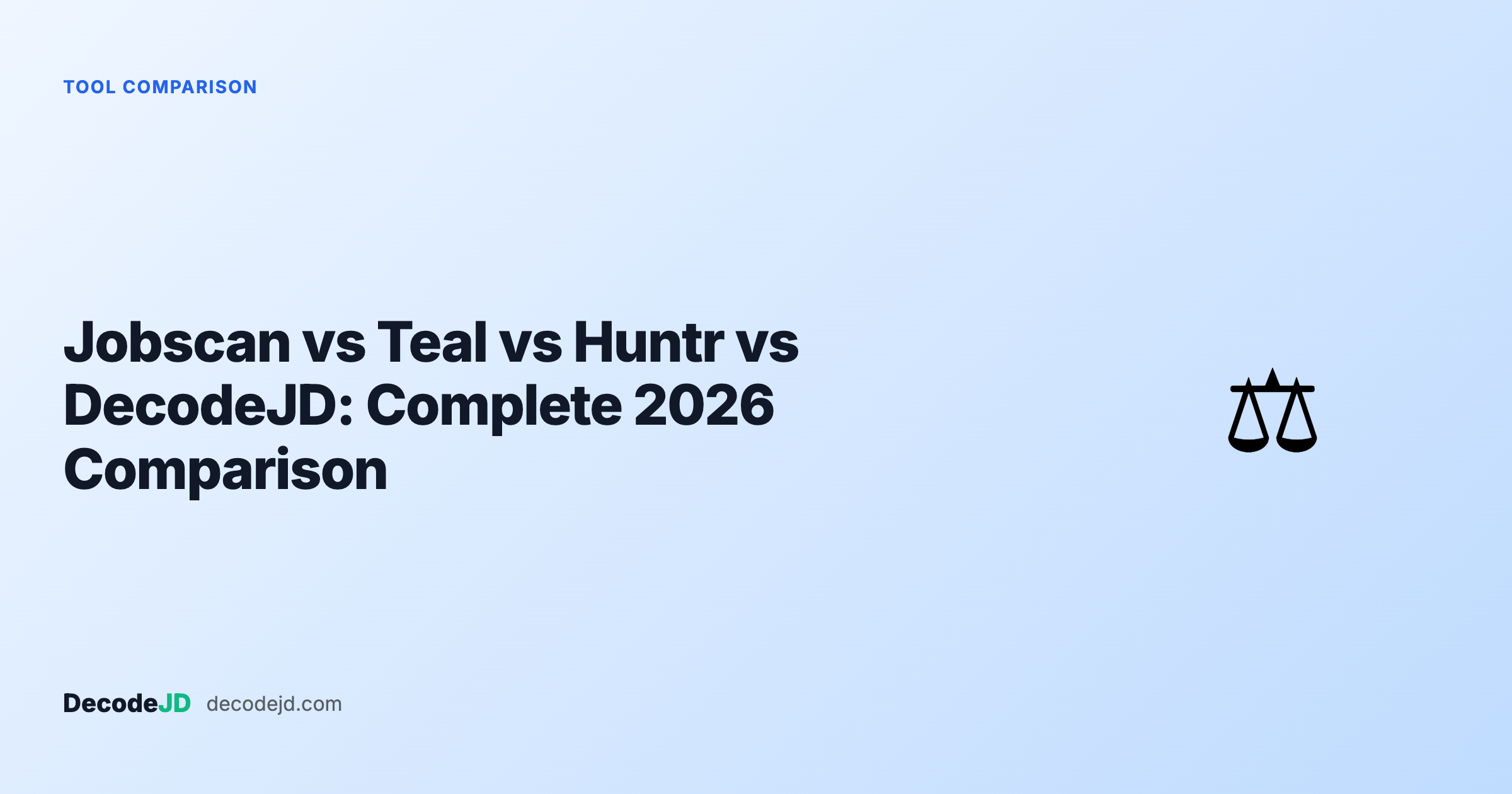 Jobscan vs Teal vs Huntr vs DecodeJD: The Complete 2026 Comparison
